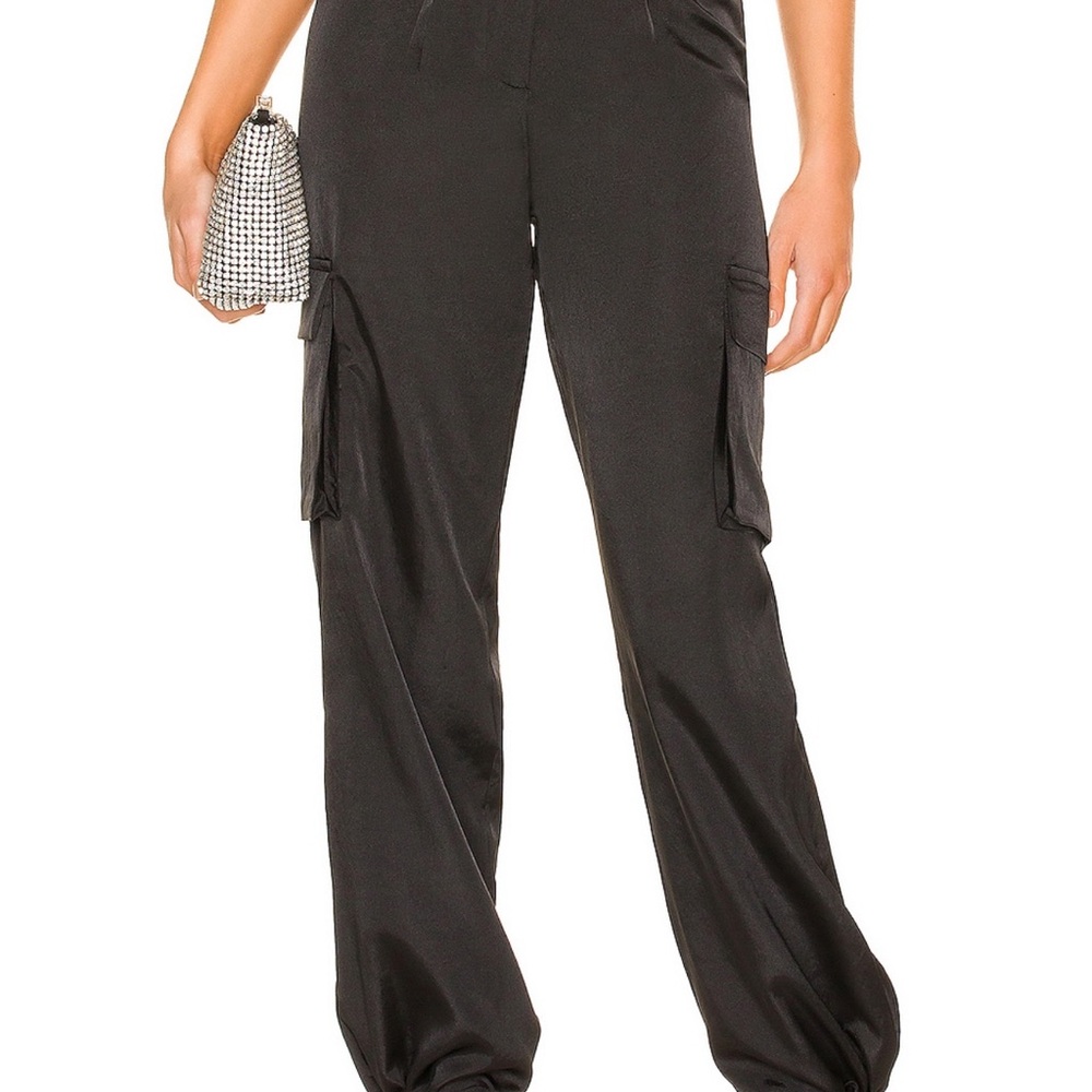 Superdown Black Cargo Trousers